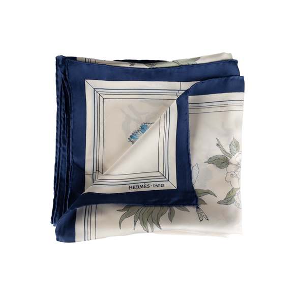 HERMES Hermes Quai Eux Fleurs Foulard - Picture 2 of 5